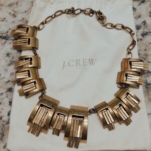 Vintage Heavy J. Crew Brass Gold Statement Necklace